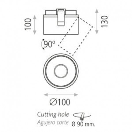 Plafón Apex empotrable orientable de ACB Iluminación