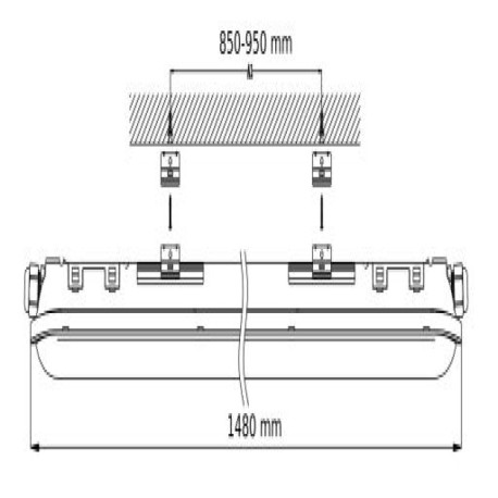 Pantalla estanca Takat LED 55w 150 cm Threeline