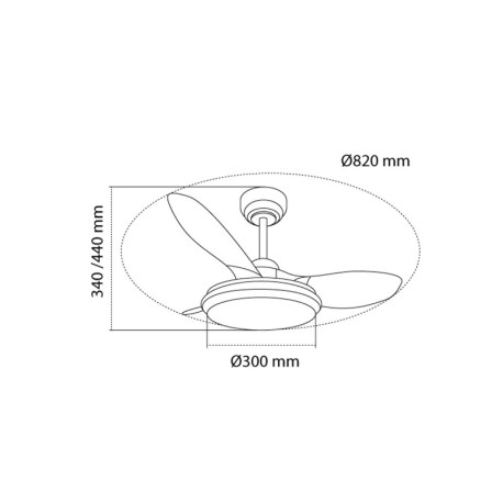 Ventilador de techo Stel TL Mini RGB 31w CCT CristalRecord
