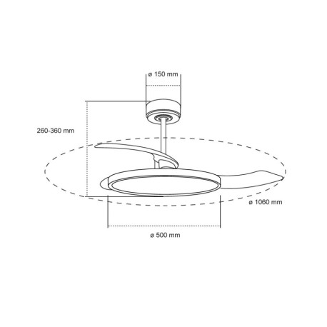 Ventilador de techo Mince 36w CCT blanco CristalRecord