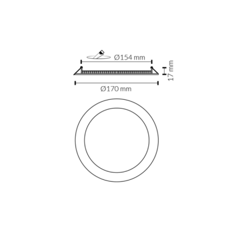 Downlight empotrable redondo 12w 900lm LDVlighting