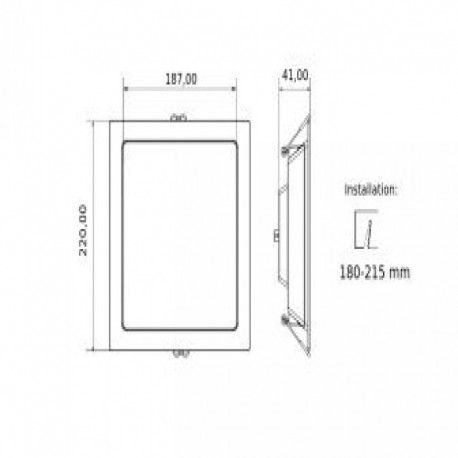 Downlight Montana de empotrar cuadrado CCT Switch Threeline