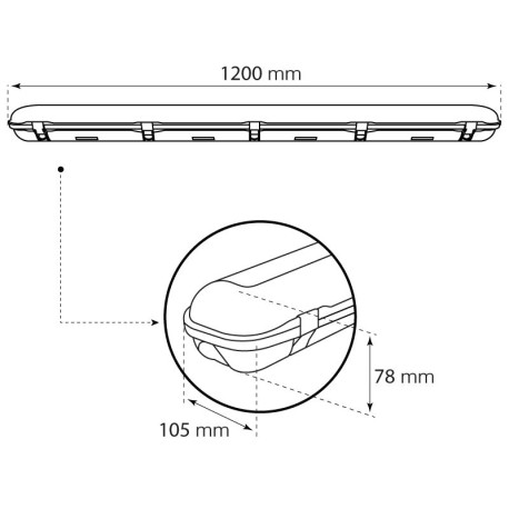 Pantalla estanca Marseille 40w 120cm I-TEC