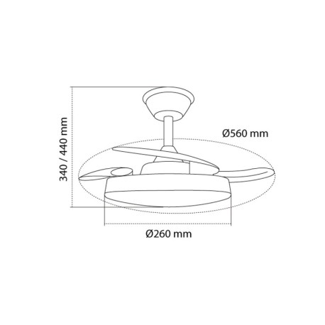 Ventilador de techo Hornet 32w CCT blanco CristalRecord