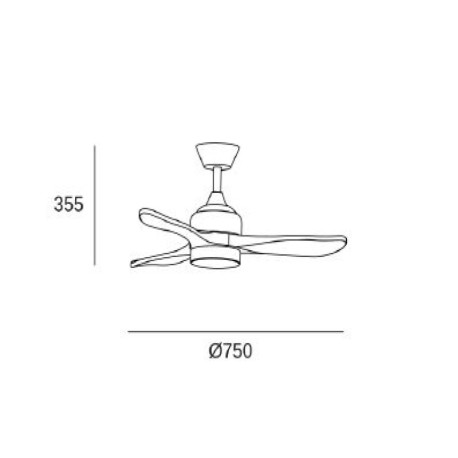 Ventilador de techo Calar S blanco/madera Forlight