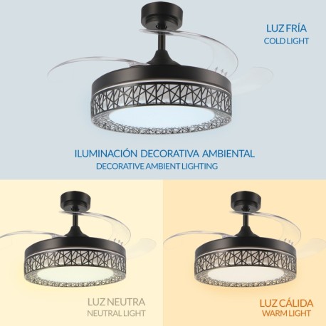 Ventilador de techo Aqua Ø107 negro Mimotec