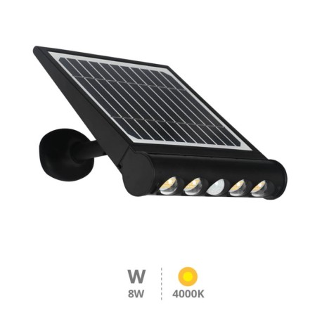 Aplique solar LED Tombua sensor movimiento/crepuscular 8W negro GSC