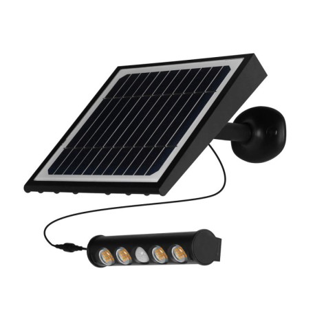 Aplique solar LED Tombua sensor movimiento/crepuscular 8W negro GSC