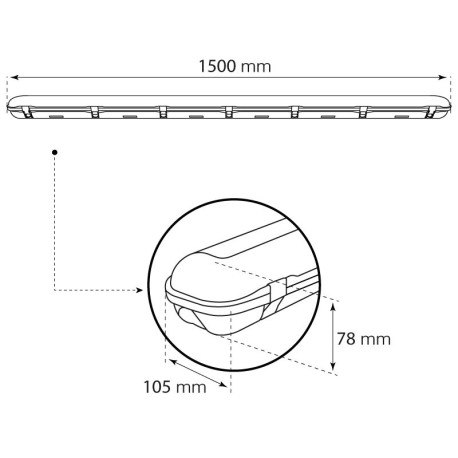 Pantalla estanca Marseille 60w 150cm I-TEC