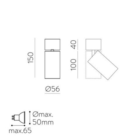 Foco de techo Zoom GU10 de ACB Iluminación