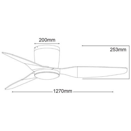 Ventilador de techo Flush AC con luz Martec