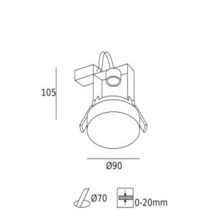 Downlight empotrable LAB GU10 8w blanco Forlight