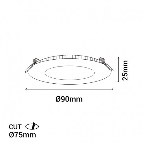 Downlight empotrable Fast Ø90mm de Sulion