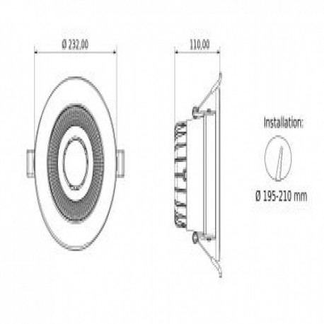 Downlight Boston redondo 5700k UGR<19 Threeline