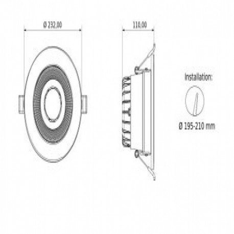 Downlight Boston redondo 5700k UGR<19 Threeline