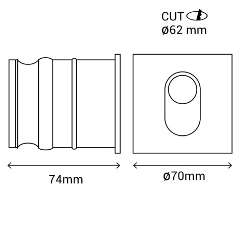 Bañador de pared Bely blanco 3w cuadrado Sulion