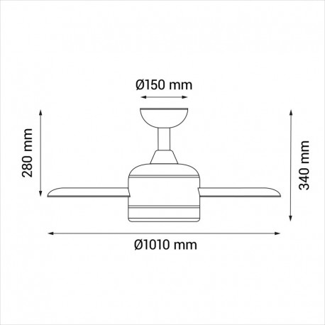 Ventilador de techo Raibow M Blanco/madera de Sulion