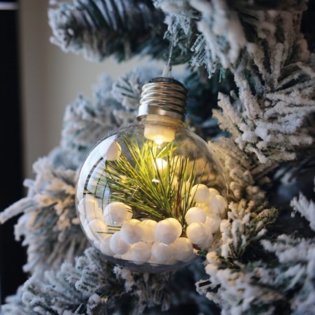 Pack 12 bolas de navidad LED 8cm luz cálida 3xLR44 GSC