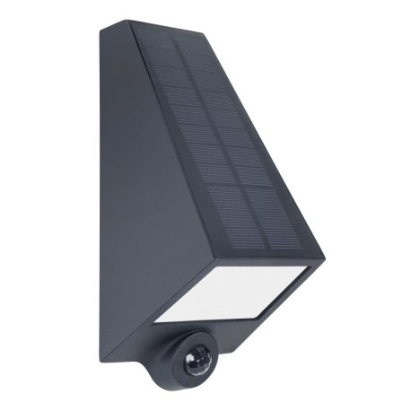 Aplique de exterior solar Olaf negro 6.5w 3000k Forlight