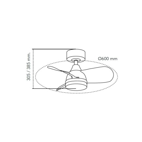 Ventilador de techo Byan Mini 18w CCT CristalRecord