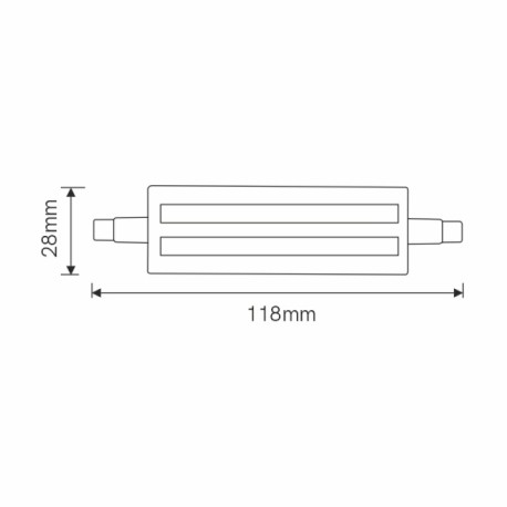Bombilla LED lineal tubular R7S 13w 118mm 220V 160º  Beneito Faure