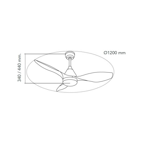 Ventilador de techo LED Stel 20w CCT CristalRecord