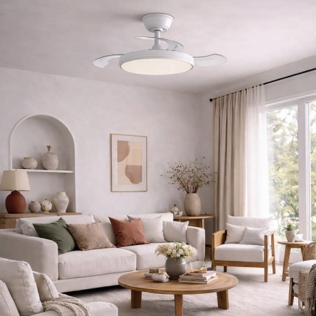 Ventilador de techo Land 60w CCT blanco CristalRecord