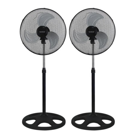 Pack 2 ventiladores metálicos de pie Favara 55W Negro GSC