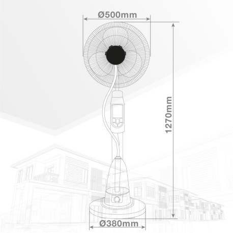 Ventilador vaporizador de pie Hukam 70w GSC