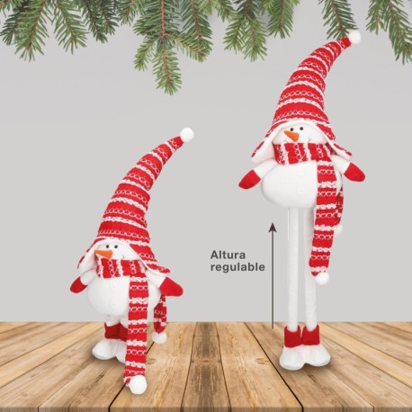 Muñeco de nieve de pie Eira 64 - 94cm Rojo y blanco GSC