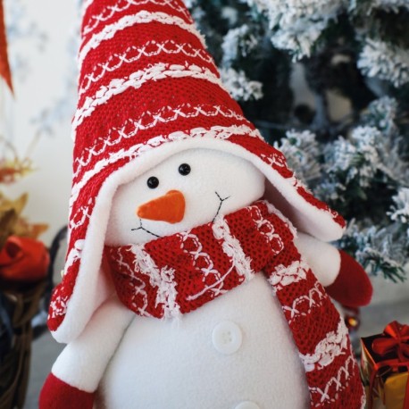 Muñeco de nieve de pie Eira 64 - 94cm Rojo y blanco GSC