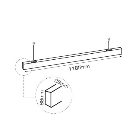 Lámpara lineal LED Office 50w sin alimentación blanco I-TEC