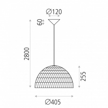 Lámpara de techo Evens Colgante/40 Ratán Natural de ACB Iluminación