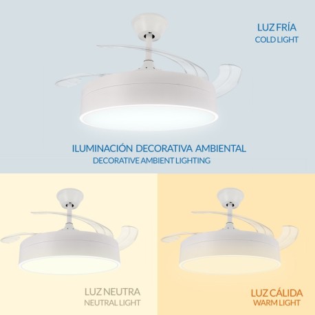 Ventilador de techo Messe blanco Mimotec