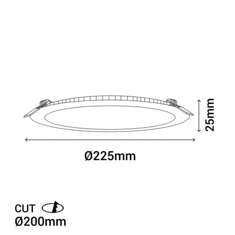 Downlight empotrable Fast Ø225mm de Sulion