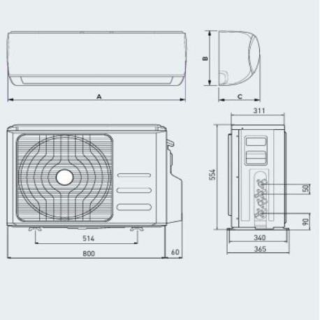 Aire acondicionado Alys Dual 50 XDO 2x1 (25+35) WiFi  Ariston