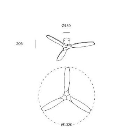 Ventilador techo Stem Evo Canopy Without Light blanco Forlight