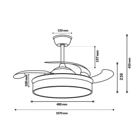 Ventilador de techo Messe blanco y haya Mimotec