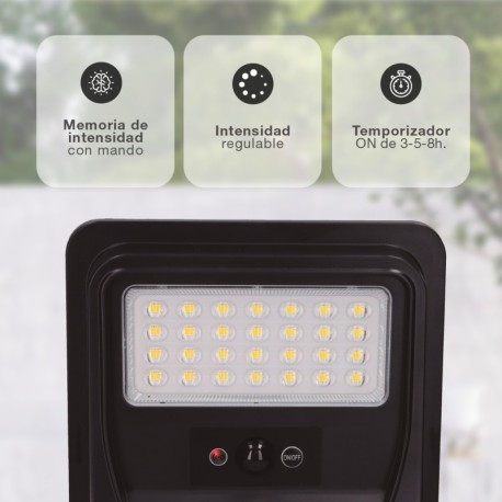 Farola solar LED Buat c/sensor movimiento y crepuscular IP65 GSC