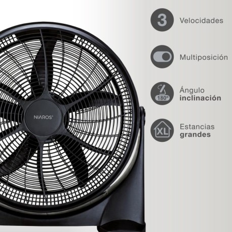 Ventilador Box Fan Magma 90w negro GSC