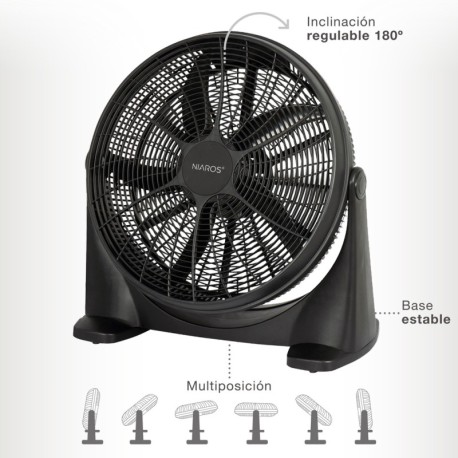 Ventilador Box Fan Magma 90w negro GSC
