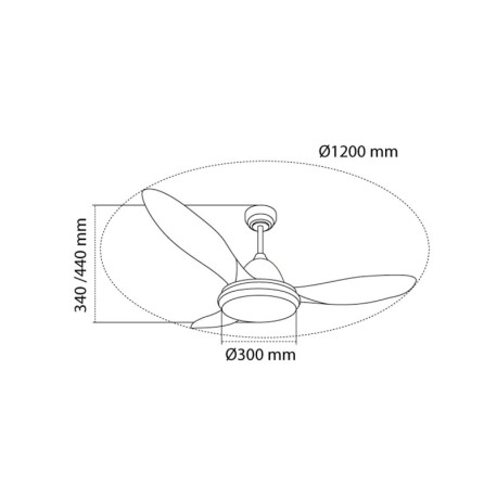 Ventilador de techo Stel TL RGB 31w CCT Cristalrecord