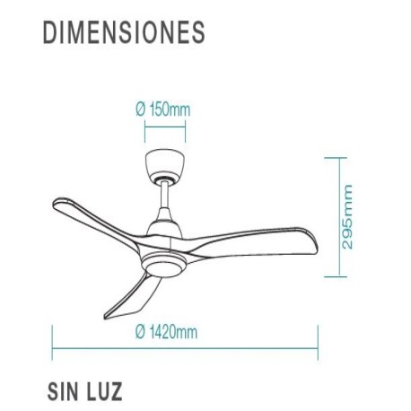 Ventilador de techo Norfolk sin luz wifi Martec
