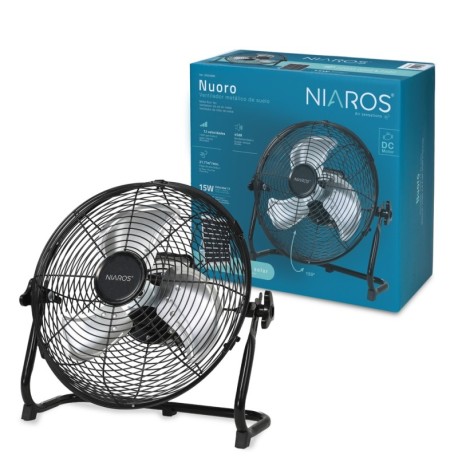 Ventilador portátil metálico suelo Nuoro 15W Negro GSC