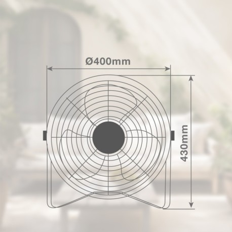 Ventilador portátil metálico suelo Nuoro 15W Negro GSC