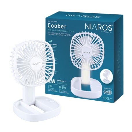 Mini ventilador de mano plegable Coober con luz USB GSC
