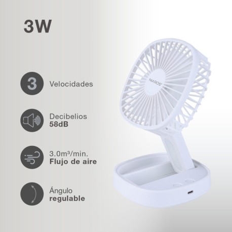 Mini ventilador de mano plegable Coober con luz USB GSC
