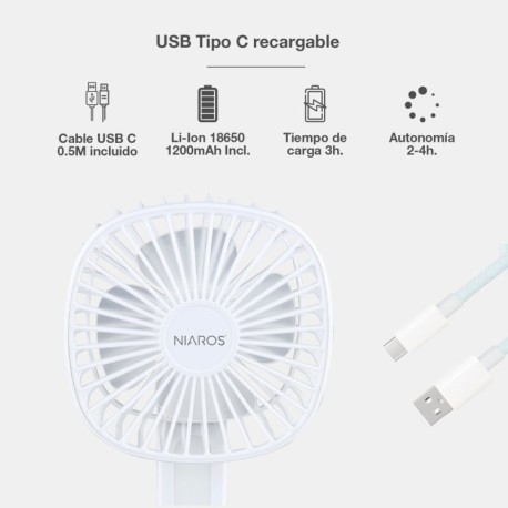 Mini ventilador de mano plegable Coober con luz USB GSC