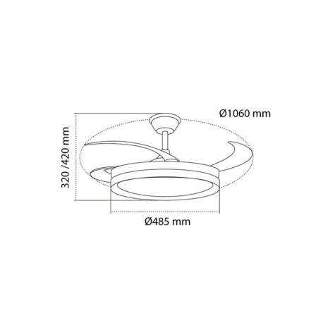 Ventilador techo Chief 36w CCT CristalRecord