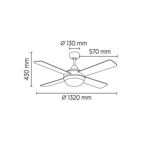 Ventilador de techo Millar blanco AC CristalRecord